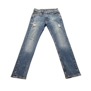 Levi's 511 Blue Stretch Slim Fit Ripped Vintage-Distressed Jeans W30 L30‎